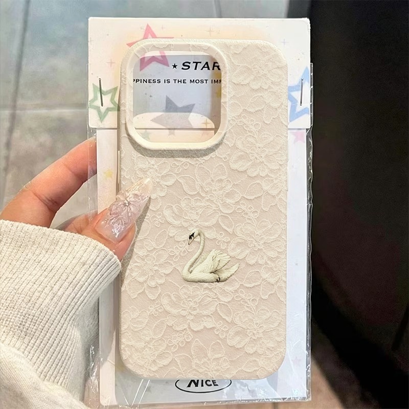 Lace Swan Pattern Lychee Textu - Apple Iphone 15 recension och pris